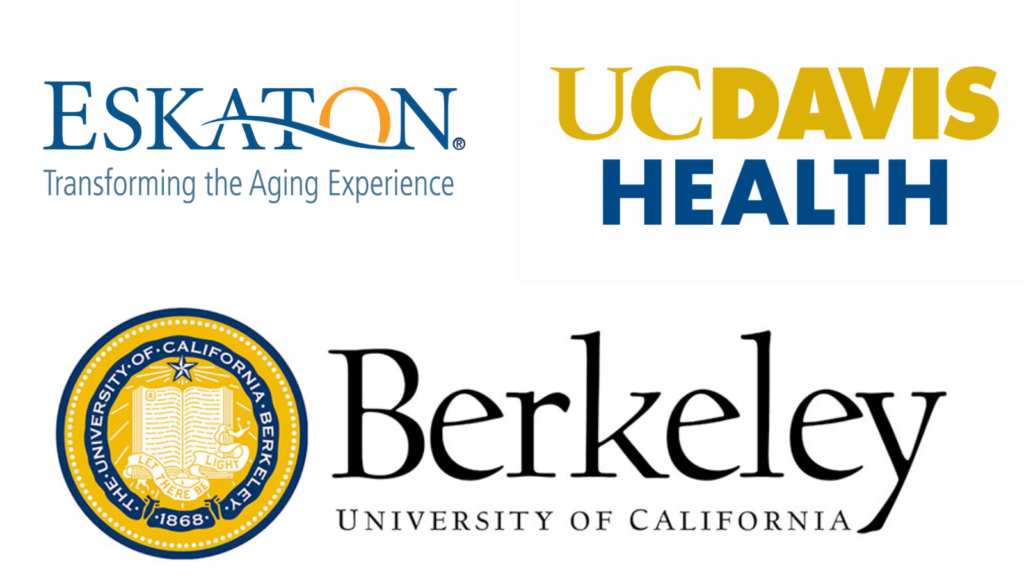Collage of logos for Eskaton, UC Davis Health, and UC Berkeley