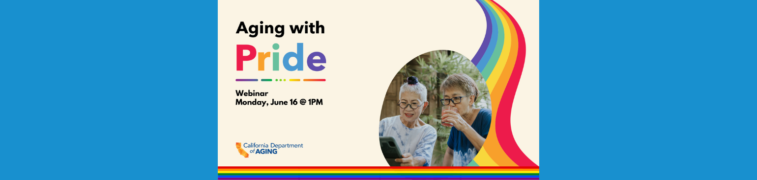 Aging with pride webinar banner